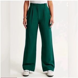 A&F Sloane High Rise Pleated Pants | Emerald Green